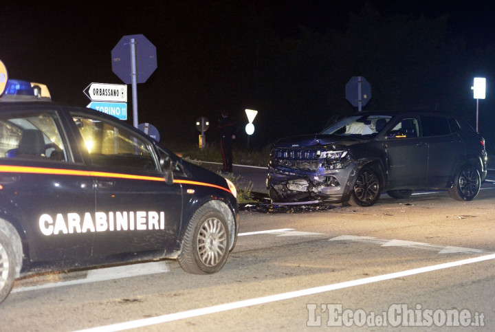 Orbassano: schianto fra auto all'incrocio tra strada Volvera e la SP142