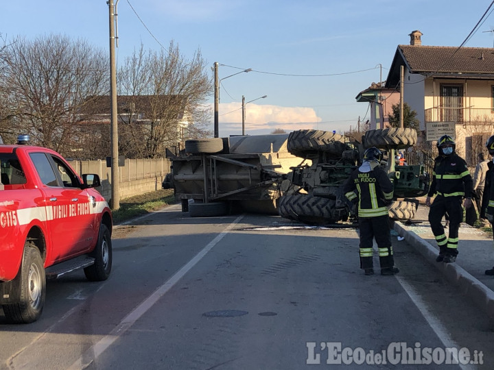 Casalgrasso: si ribalta al volante del trattore, ferito agricoltore