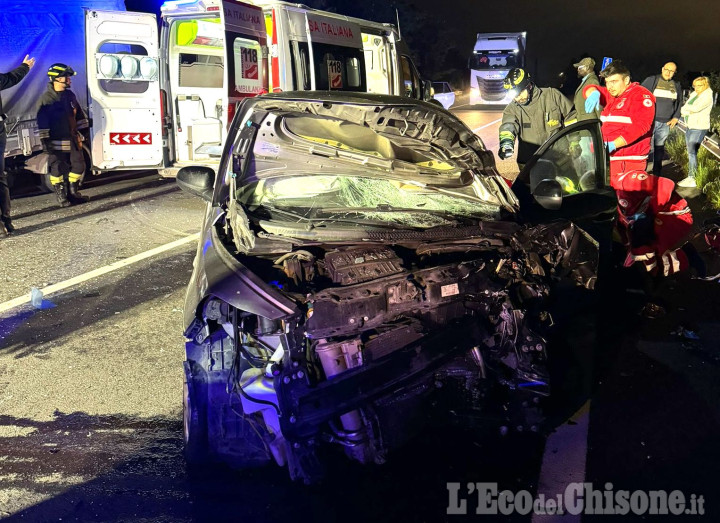 Rivalta: schianto frontale nella notte al Dojrone, grave una ragazza di 20 anni