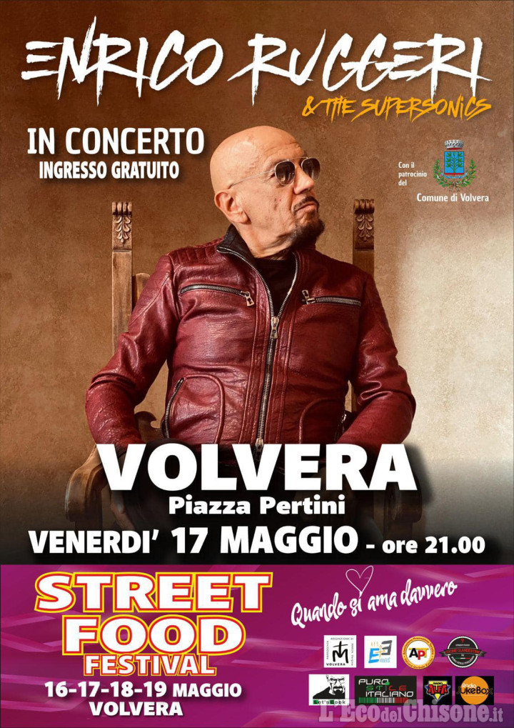 Volvera: arriva lo Street Food Festival, venerdì sera il concerto di Enrico Ruggeri