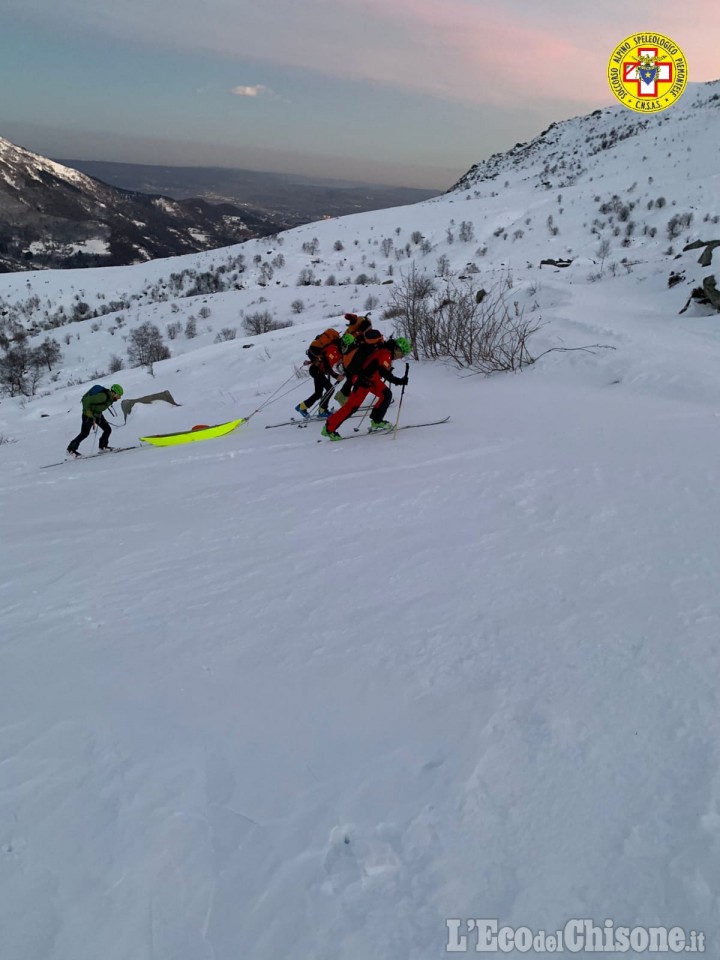 Sestriere: scialpinista ferito al passo del san Giacomo, Soccorso Alpino in azione