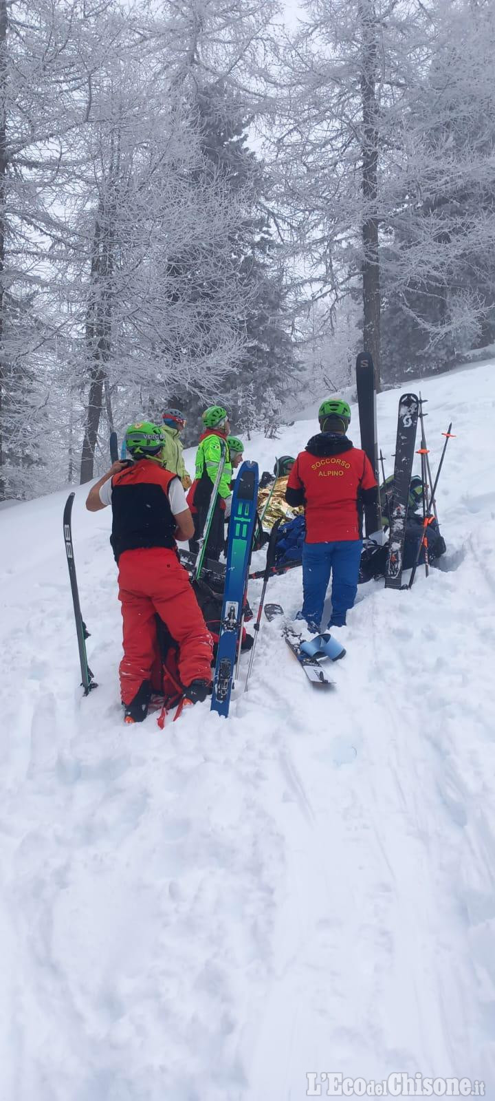 Pragelato: un altro scialpinista soccorso al Clot con una gamba rotta