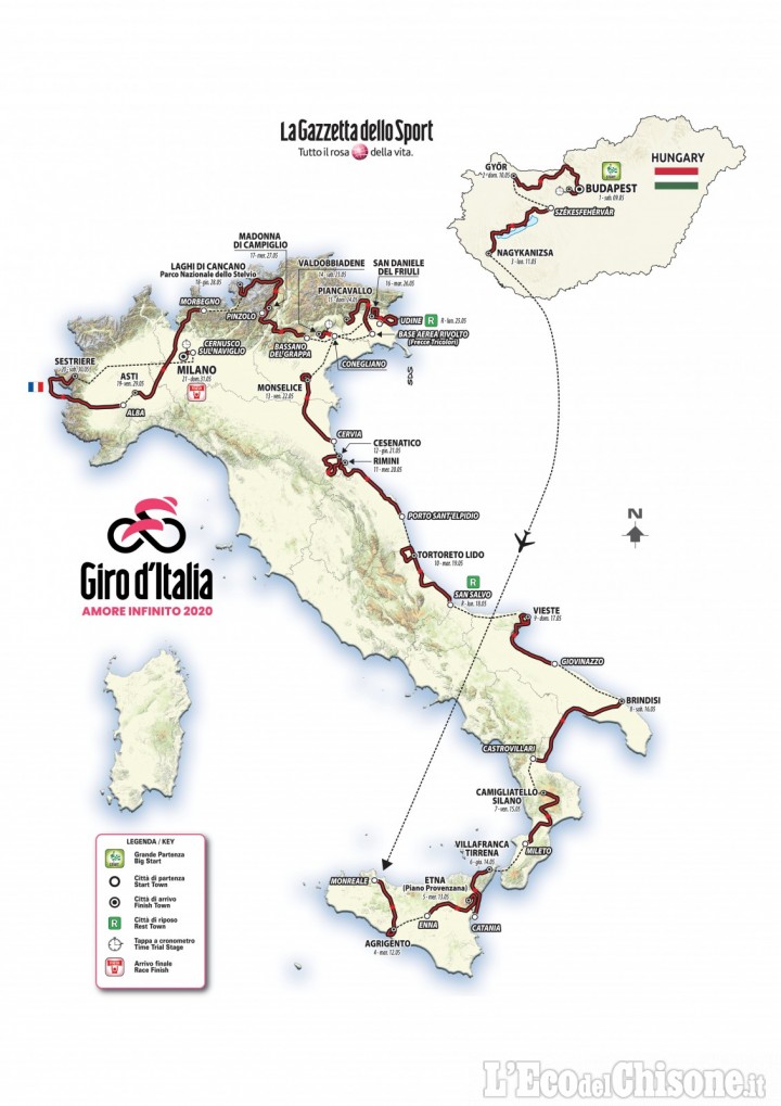 Giro d&#039;Italia 2020, l&#039;arrivo della tappa chiave di sabato 30 maggio sarà a Sestriere