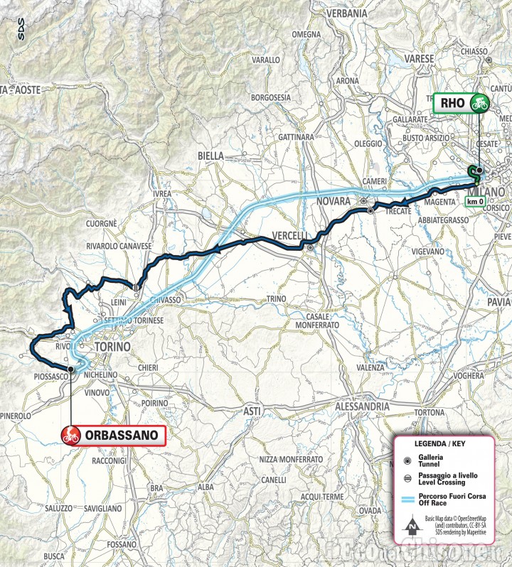 Ciclismo Milano Torino La Mappa Del Percorso Partenza A Rho L Eco   Bc3445fc 4d55 265a 0246 Af2a99d317f0 