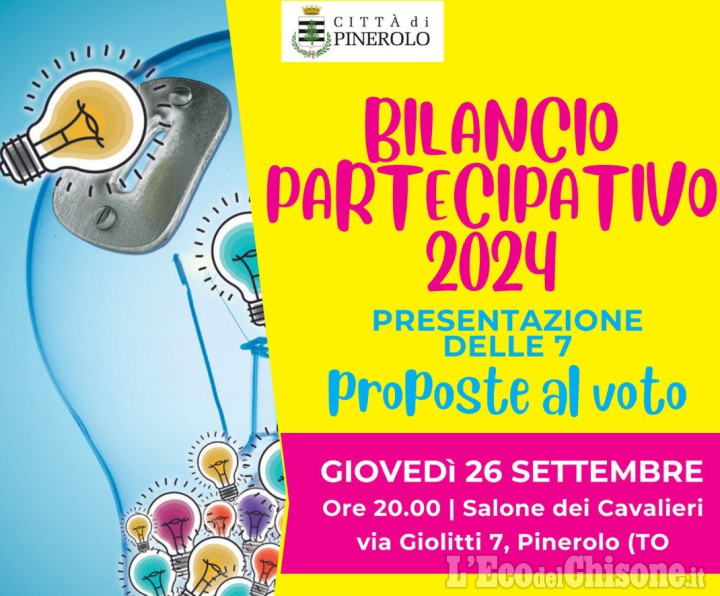 Pinerolo, Bilancio Partecipativo: oggi la presentazione dei progetti in corsa per l'edizione 2024