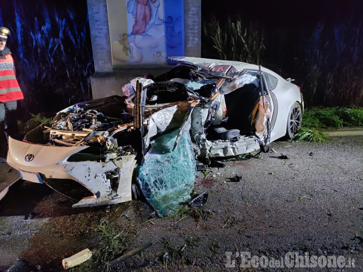 Virle: auto contro pilone votivo, due feriti gravi la scorsa notte