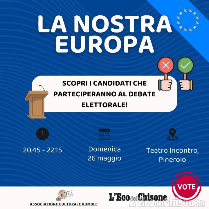 Domenica a Pinerolo il dibattito tra i candidati per le Europee
