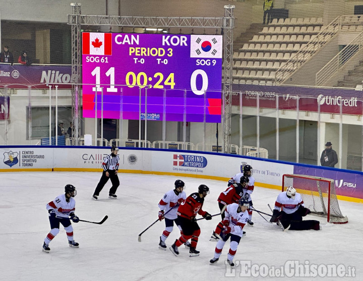 Universiadi, primo atto con l'hockey maschile nel segno di Canada (davanti ai 1000 di Pinerolo)e Slovacchia