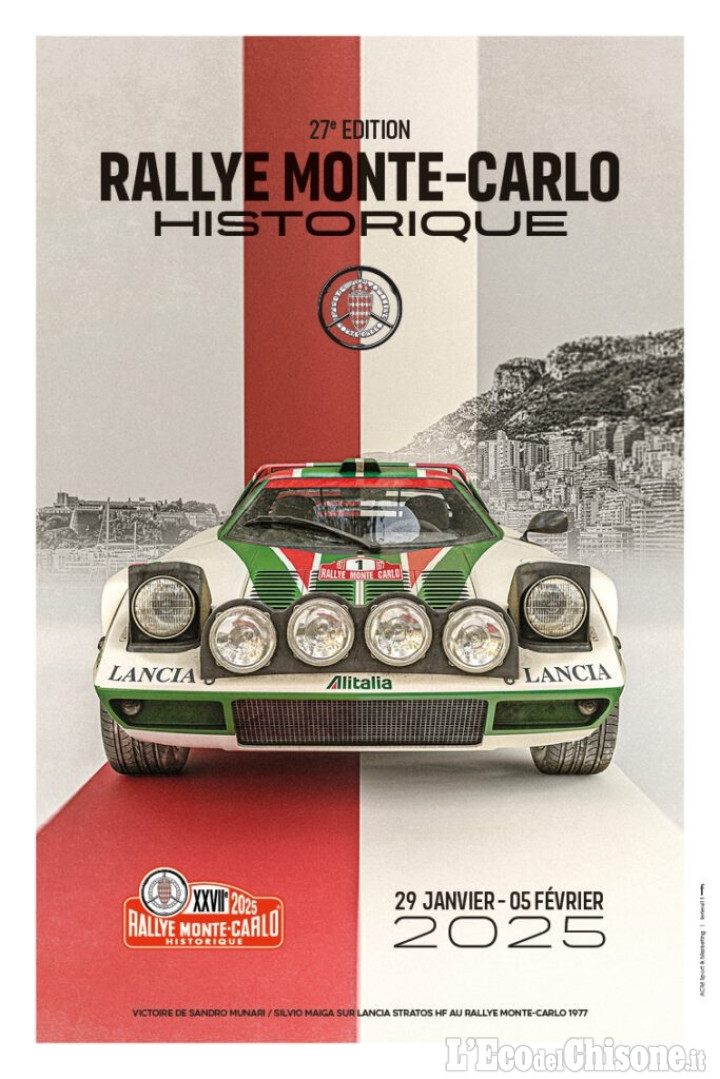 Rallye Montecarlo storico, giovedì 30 serata con passaggio  alle 20 a Pinerolo e risalita verso Sestriere