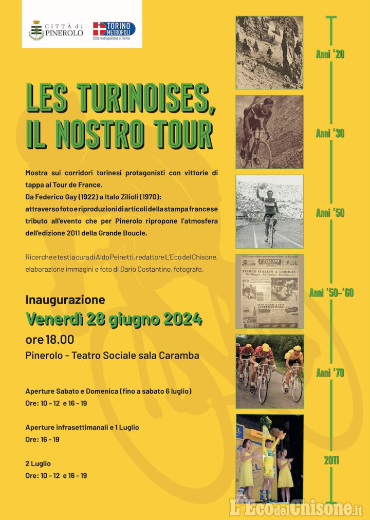 Pinerolo, Tour de France: mostra "Les Turinoises, il nostro Tour": da venerdì 28 alle 18 al Teatro Sociale