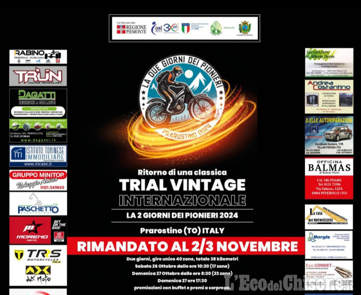 Prarostino, rinviato di una settimana il trial moto vintage