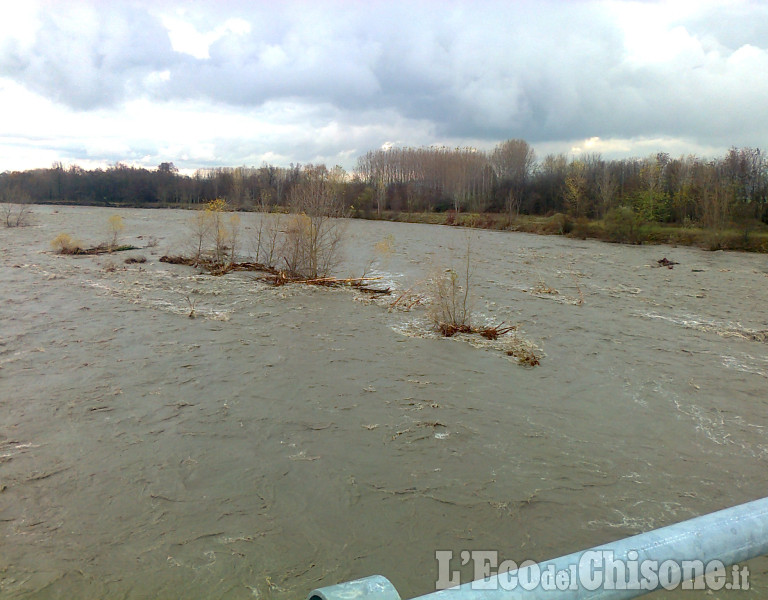 Alluvione: il Chisone, tra Garzigliana e Macello