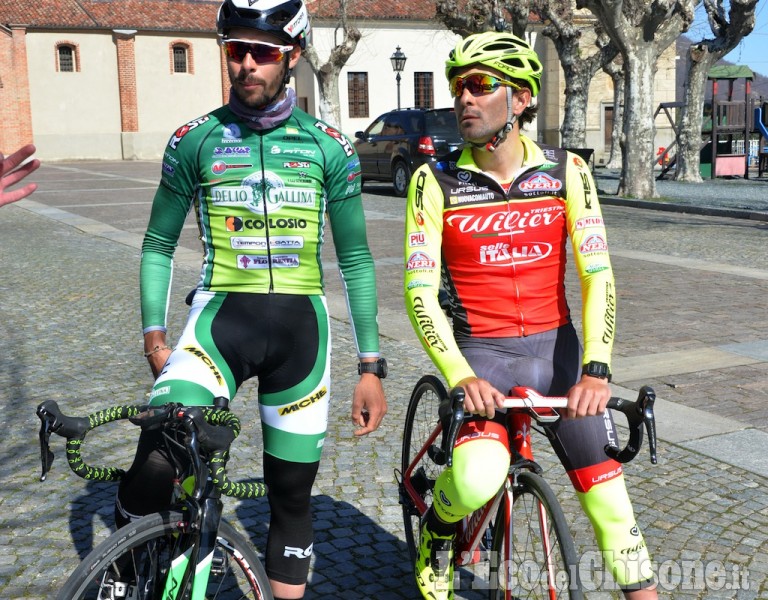 Frossasco sopralluogo con i ciclisti Jacopo Mosca, professionista , e Umberto Marengo,