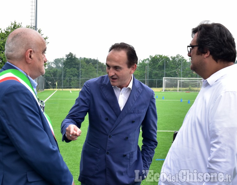 Cumiana: il Presidente della Regione Alberto Cirio inaugura il nuovo campo in sintetico