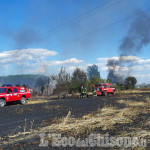 Fiamme in zona Marbrasso nei campi di grano tra None e Volvera