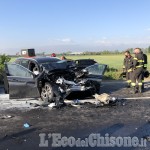Orbassano: schianto frontale tra auto e tir sulla Sp142, due i feriti