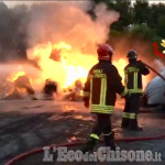 Orbassano: incendio all’ex Servizi Industriali, in fiamme alcuni contenitori di rifiuti