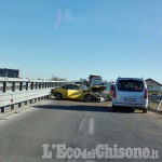 Pinerolo: carambola tra auto sul cavalcavia di via Saluzzo, tre feriti