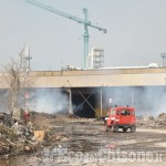 Frossasco: un anno fa bruciava la catasta di scarti legnosi al Bivio