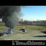 Embedded thumbnail for Bricherasio: incendio distrugge il carico di un bilico